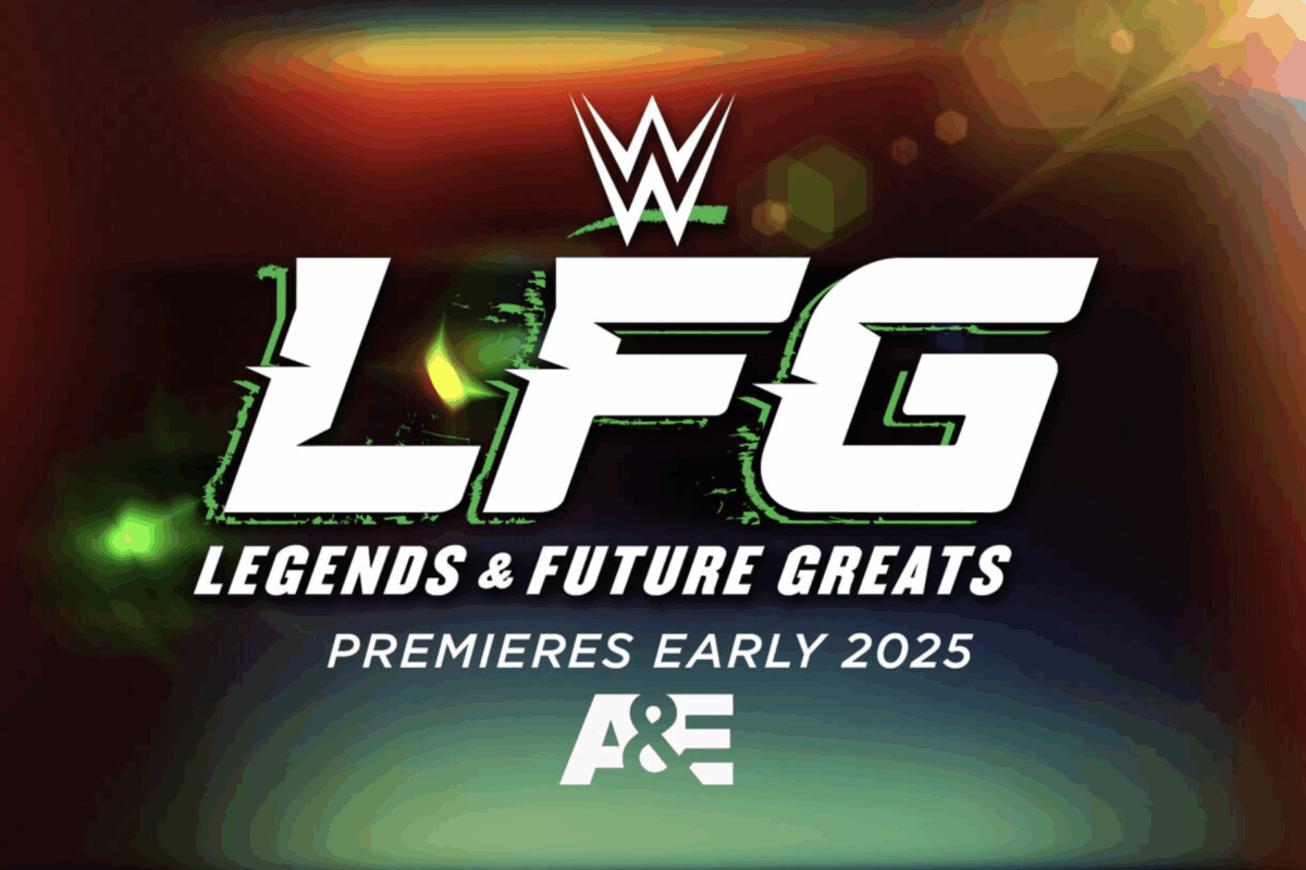 WWE LFG logo - tapings have begun for show, which is part of WWE Superstar Sunday on A&E and will feature top talent including Bayley Humphrey